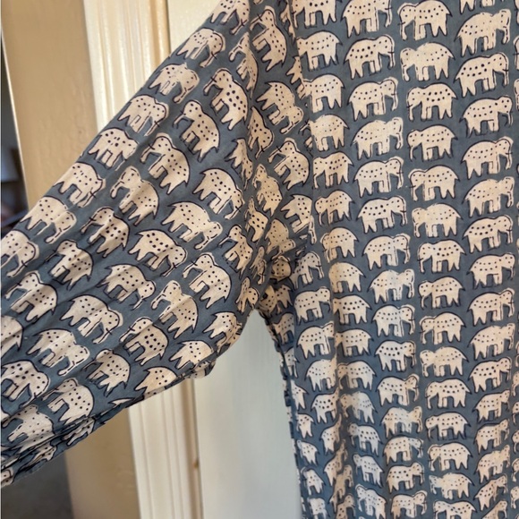 Pax Philomenia Blue Éléphant Nightgown in Women’s Small 100% Cotton Voile - Picture 7 of 10